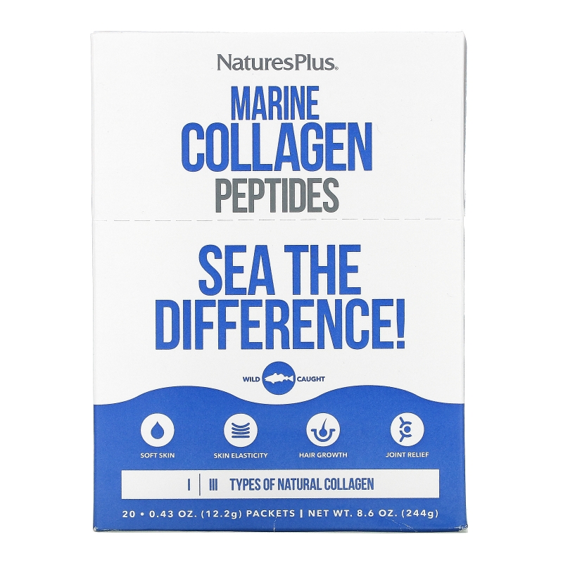 Nature's Plus, Marine Collagen Peptides, 20 Stick Packets, 0.43 oz (12.2 g) Each