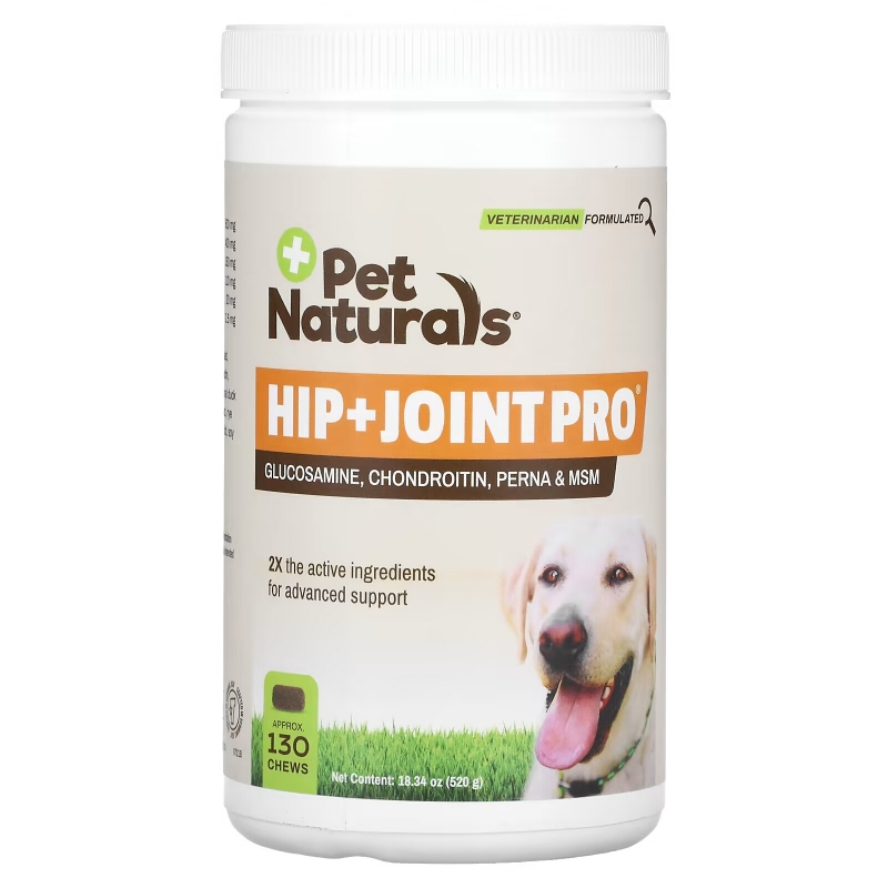 Pet Naturals, Hip + Joint Pro, добавка для собак, 130 жевательных таблеток, 520 г (18,34 унции)