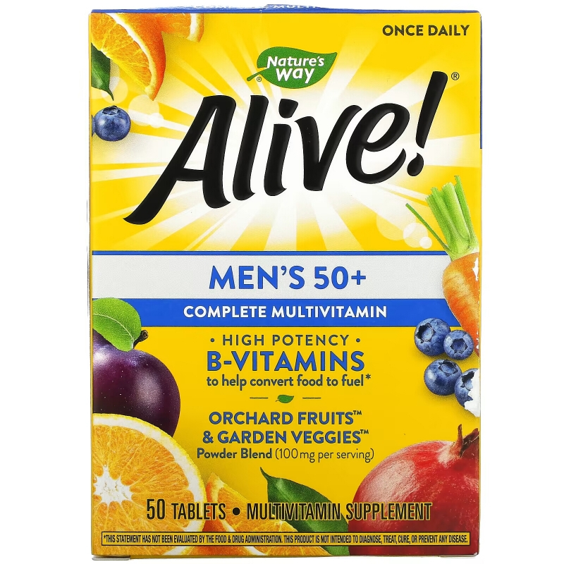 Nature's Way, Alive! Men's 50+ Complete Multivitamin, 50 Tablets