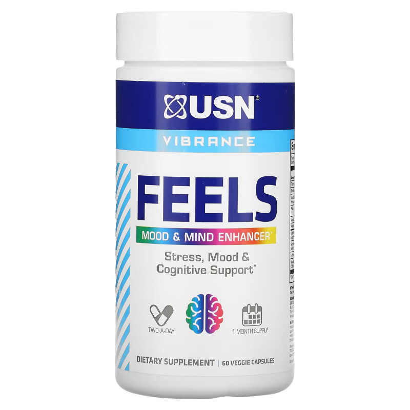 USN, Feels, Mood & Mind Enhancer, 60 Veggie Capsules