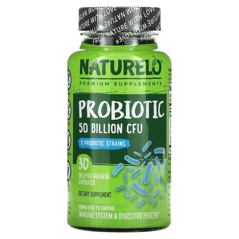 NATURELO, Probiotic, 50 Billion CFU, 30 Delayed Release Capsules