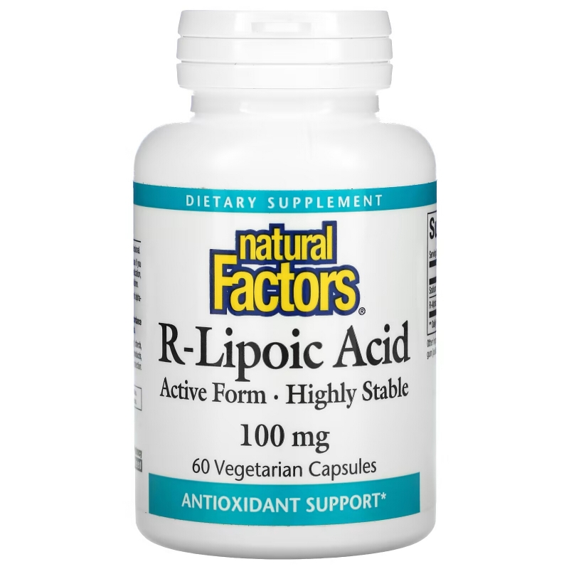 Natural Factors, R-Lipoic Acid, 100 mg, 60 Vegetarian Capsules