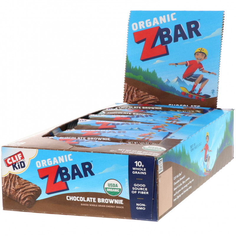 Clif Bar, Clif Kid, Organic Z Bar, Chocolate Brownie, 18 Bars, 1.27 oz (36 g) Per Bar