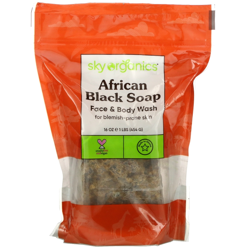 Sky Organics, 100% Pure African Black Soap Block, 16 oz (454 g)