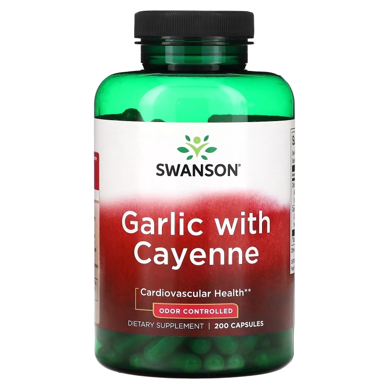 Swanson, Garlic with Cayenne , 200 Capsules