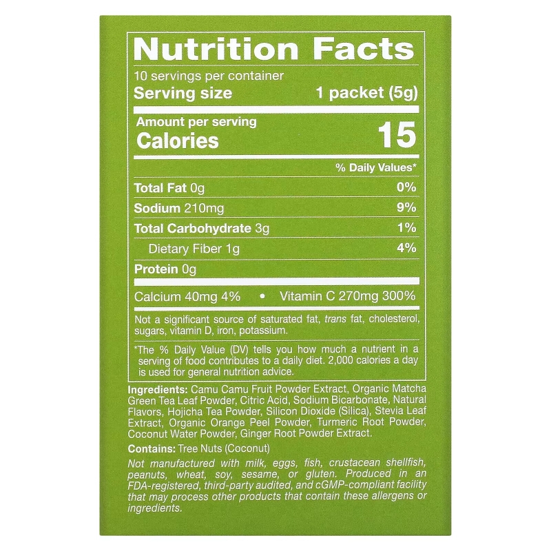California Gold Nutrition, MATCHA ROAD, Matcha + Vitamin C - Original, 10 Count