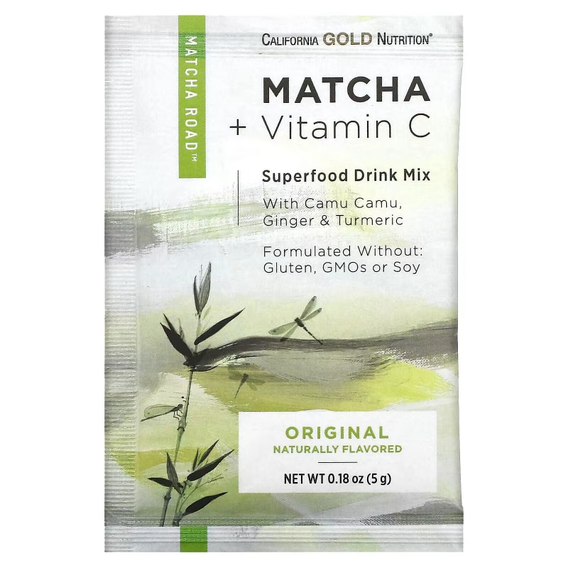 California Gold Nutrition, MATCHA ROAD, Matcha + Vitamin C - Original, 10 Count